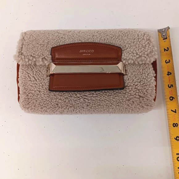 Jimmy Choo Carolina Shearling Shoulder Bag - Cream Multi - Picture 16 of 16